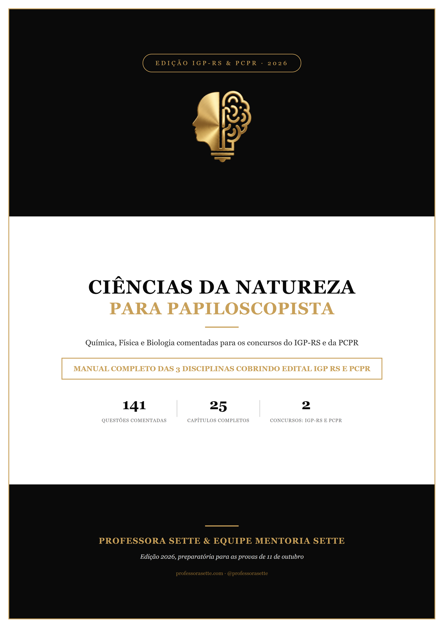 Ciências da Natureza para Papiloscopista, manual de Química, Física e Biologia para os concursos do IGP-RS e da PCPR